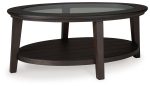 Celamar - Dark Brown - Oval Cocktail Table Online now