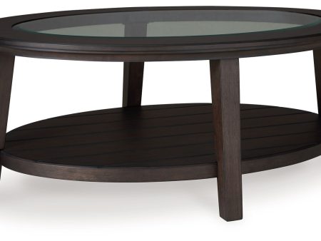 Celamar - Dark Brown - Oval Cocktail Table Online now