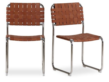 Moma - Stainless Steel Dining Chair (Set of 2) - Brown on Sale