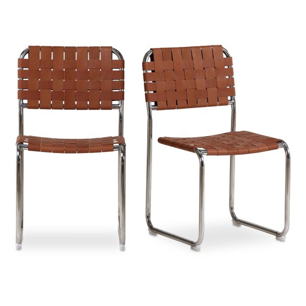 Moma - Stainless Steel Dining Chair (Set of 2) - Brown on Sale