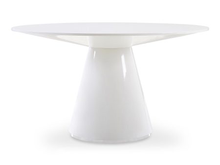 Otago - Round Dining Table - High Gloss White Fashion