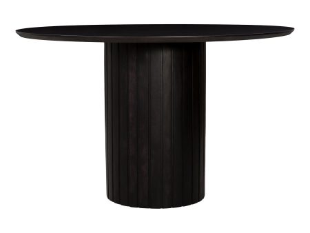 Povera - Round Dining Table - Black - Acacia Wood For Sale