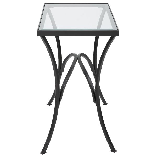 Alayna - Metal & Glass End Table - Black on Sale