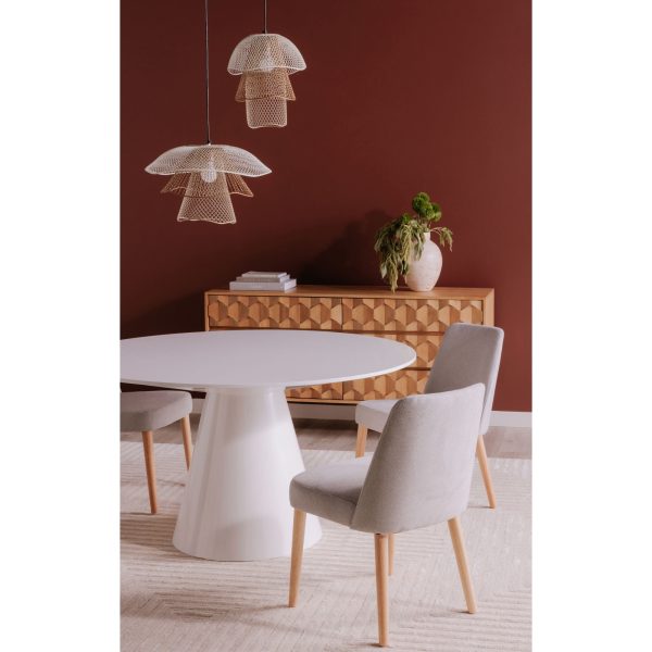 Otago - Round Dining Table - High Gloss White Fashion