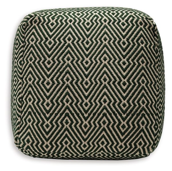 Abacy - Green   Ivory - Pouf Sale