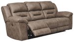 Stoneland - Fossil - Power Reclining Sofa - Faux Leather on Sale