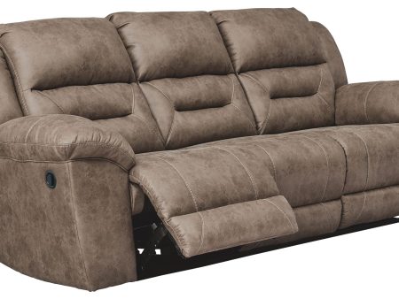 Stoneland - Fossil - Reclining Sofa - Faux Leather For Discount