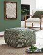 Abacy - Green   Ivory - Pouf Sale