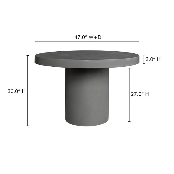 Cassius - Round Outdoor Dining Table - Cement Hot on Sale