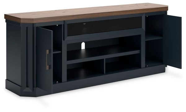 Landocken - Brown   Blue - XL TV Stand W Fireplace Option Online Hot Sale