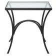 Alayna - Metal & Glass End Table - Black on Sale