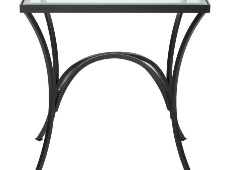 Alayna - Metal & Glass End Table - Black on Sale