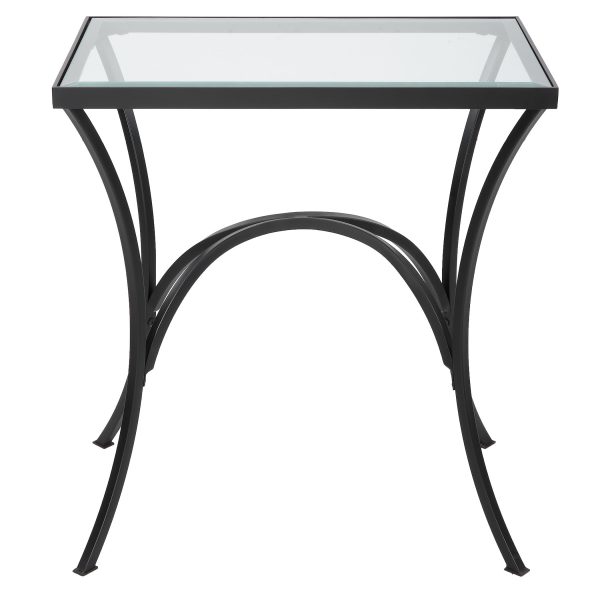 Alayna - Metal & Glass End Table - Black on Sale