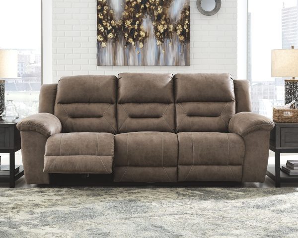 Stoneland - Fossil - Power Reclining Sofa - Faux Leather on Sale