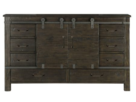 Abington - Sliding Door Dresser - Weathered Charcoal Fashion