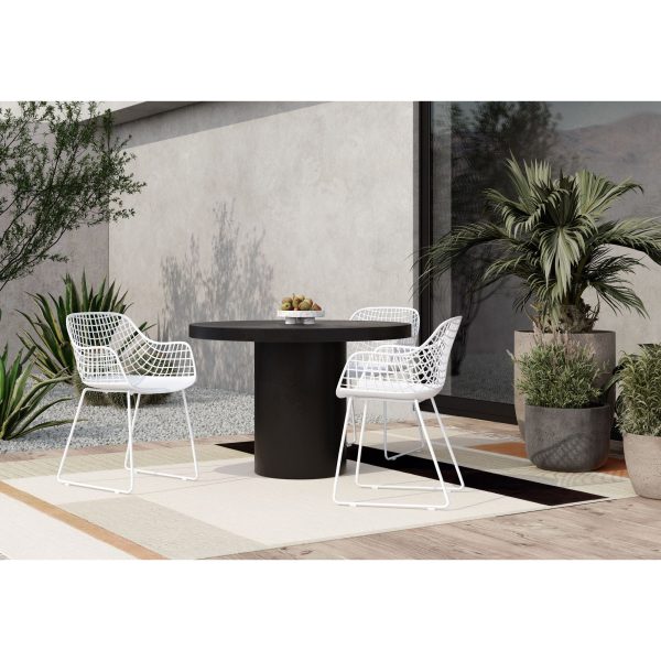 Cassius - Round Outdoor Dining Table - Black - Concrete on Sale