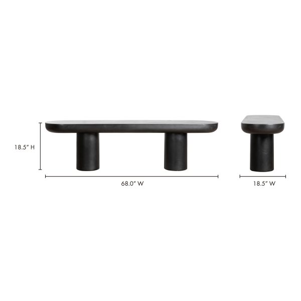 Rocca - Bench - Black - Concrete Online now