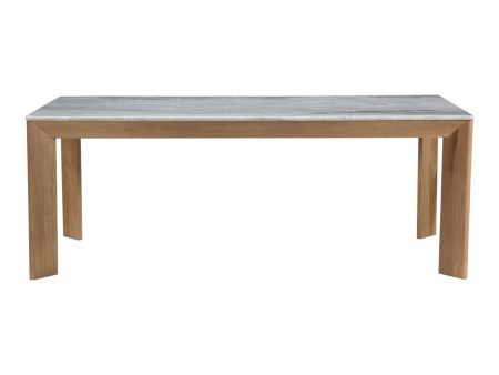 Angle - Marble Dining Table Rectangular Large - Natural Oak For Sale