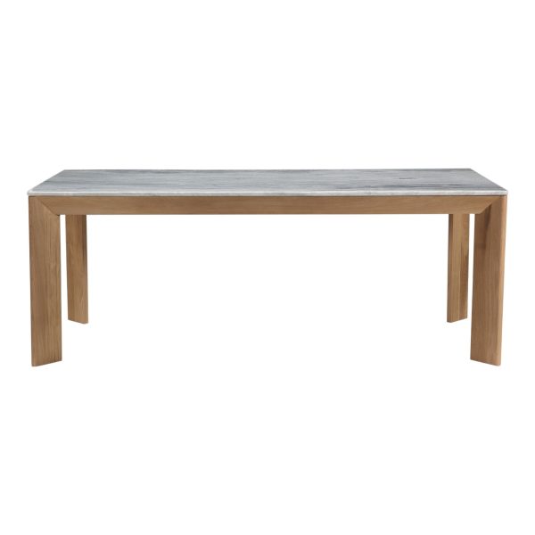 Angle - Marble Dining Table Rectangular Large - Natural Oak For Sale