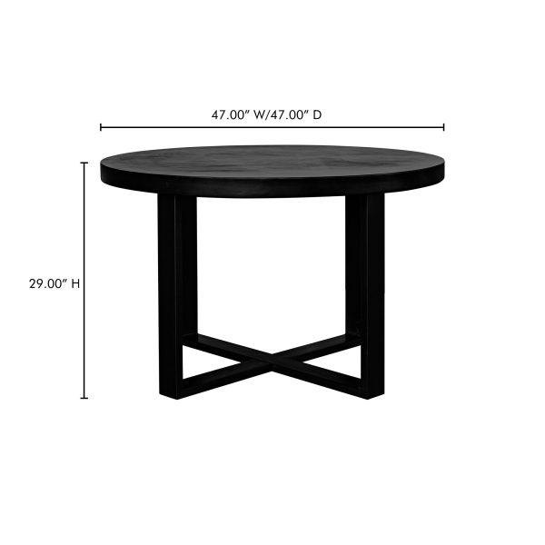 Jedrik - Round Outdoor Dining Table - Black on Sale