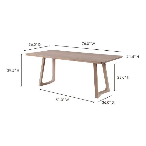 Silas - Dining Table - White Wash Fashion