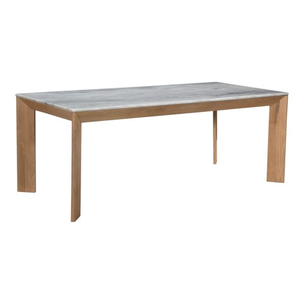 Angle - Marble Dining Table Rectangular Large - Natural Oak For Sale