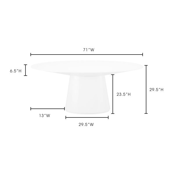 Otago - Oval Dining Table Wood - White Online