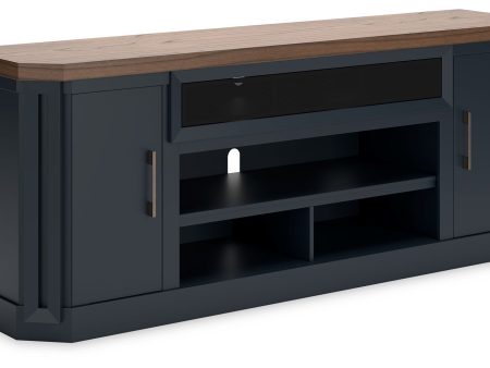 Landocken - Brown   Blue - XL TV Stand W Fireplace Option Online Hot Sale