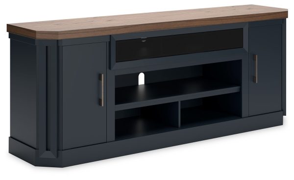 Landocken - Brown   Blue - XL TV Stand W Fireplace Option Online Hot Sale