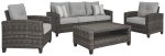 Cloverbrooke - Gray - Sofa, Chairs, Table Set (Set of 4) Cheap