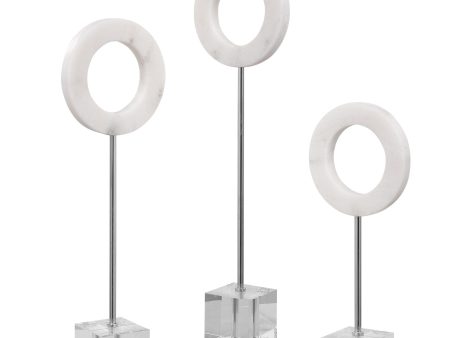 Coin Toss - Marble Rings (Set of 3) - White on Sale