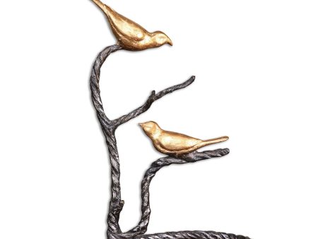 Birds On A Limb - Sculpture - Black & Gold For Cheap