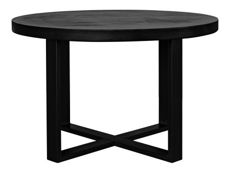 Jedrik - Round Outdoor Dining Table - Black on Sale