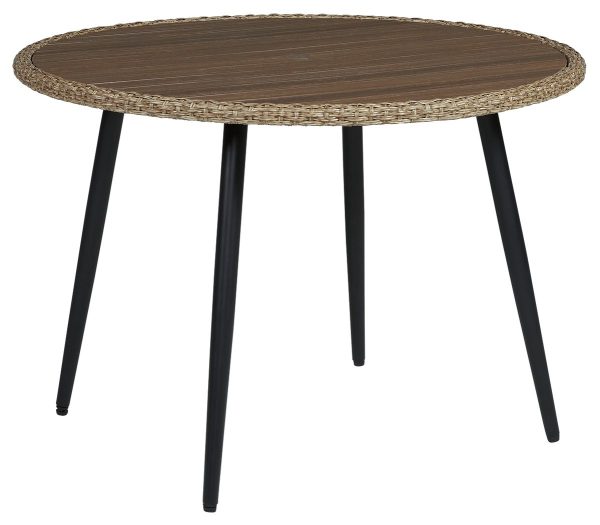 Amaris - Brown   Black - Round Dining Table Hot on Sale