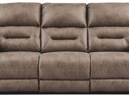 Stoneland - Fossil - Power Reclining Sofa - Faux Leather on Sale