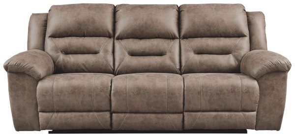 Stoneland - Fossil - Power Reclining Sofa - Faux Leather on Sale