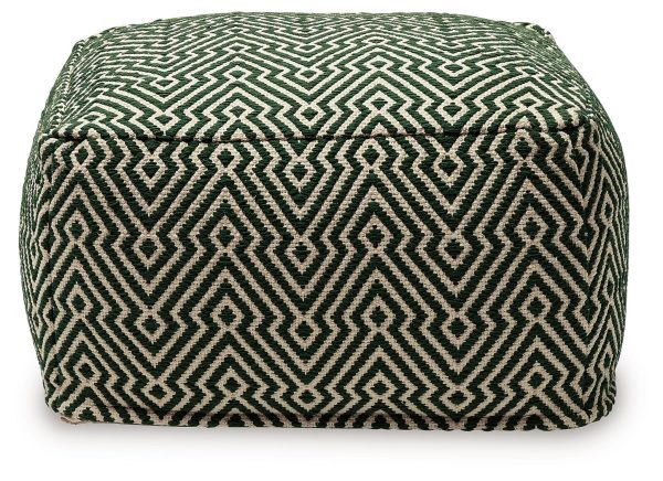 Abacy - Green   Ivory - Pouf Sale