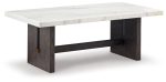 Burkhaus - White   Dark Brown - Rectangular Cocktail Table For Cheap