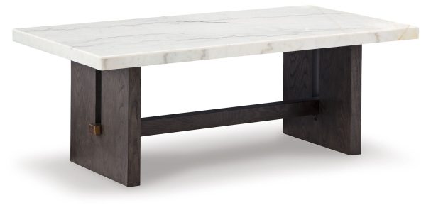 Burkhaus - White   Dark Brown - Rectangular Cocktail Table For Cheap