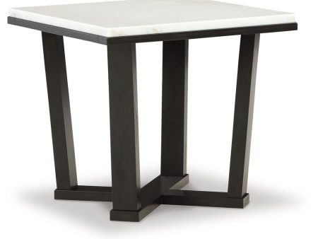 Fostead - White   Espresso - Square End Table Online now