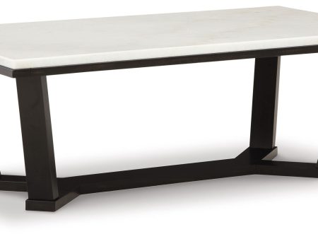 Fostead - White   Espresso - Rectangular Cocktail Table Discount