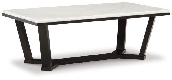 Fostead - White   Espresso - Rectangular Cocktail Table Discount