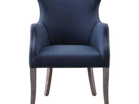 Yareena - Wing Chair - Blue For Discount