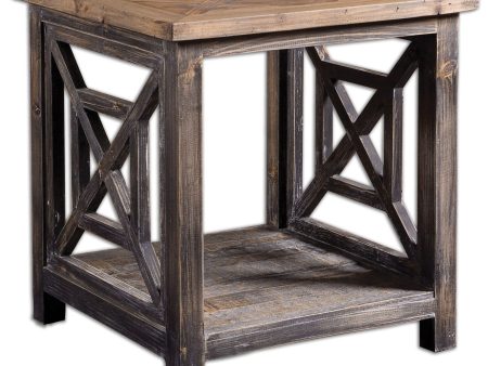 Spiro - Reclaimed Wood End Table - Light Brown & Dark Gray Online Sale