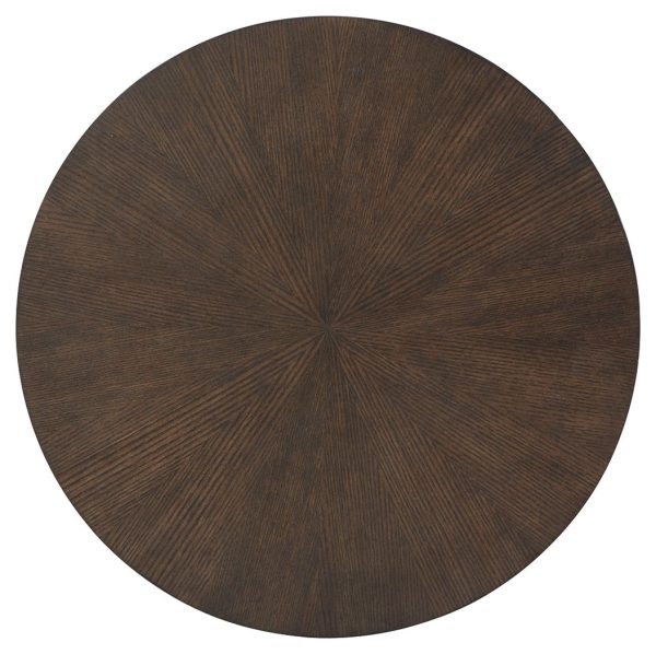 Brazburn - Dark Brown   Gold Finish - Round End Table Cheap