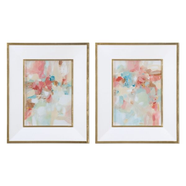 A Touch Of Blush And Rosewood Fences - Art (Set of 2) - Pink For Discount