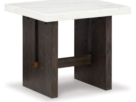 Burkhaus - White   Dark Brown - Rectangular End Table Online