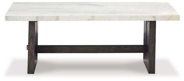 Burkhaus - White   Dark Brown - Rectangular Cocktail Table For Cheap