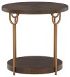 Brazburn - Dark Brown   Gold Finish - Round End Table Cheap