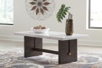 Burkhaus - White   Dark Brown - Rectangular Cocktail Table For Cheap